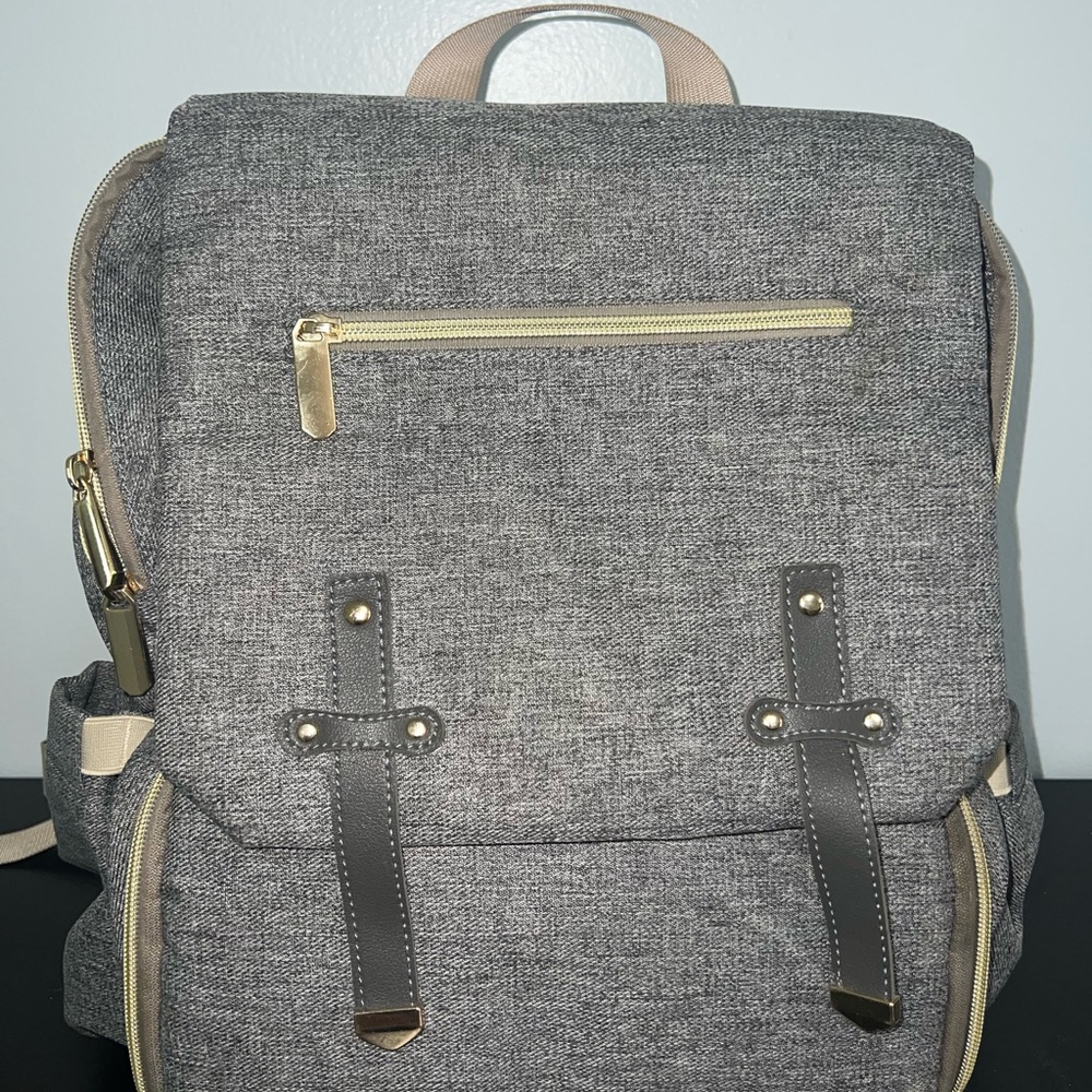 Gray Diaper Bag with Changing Mat included